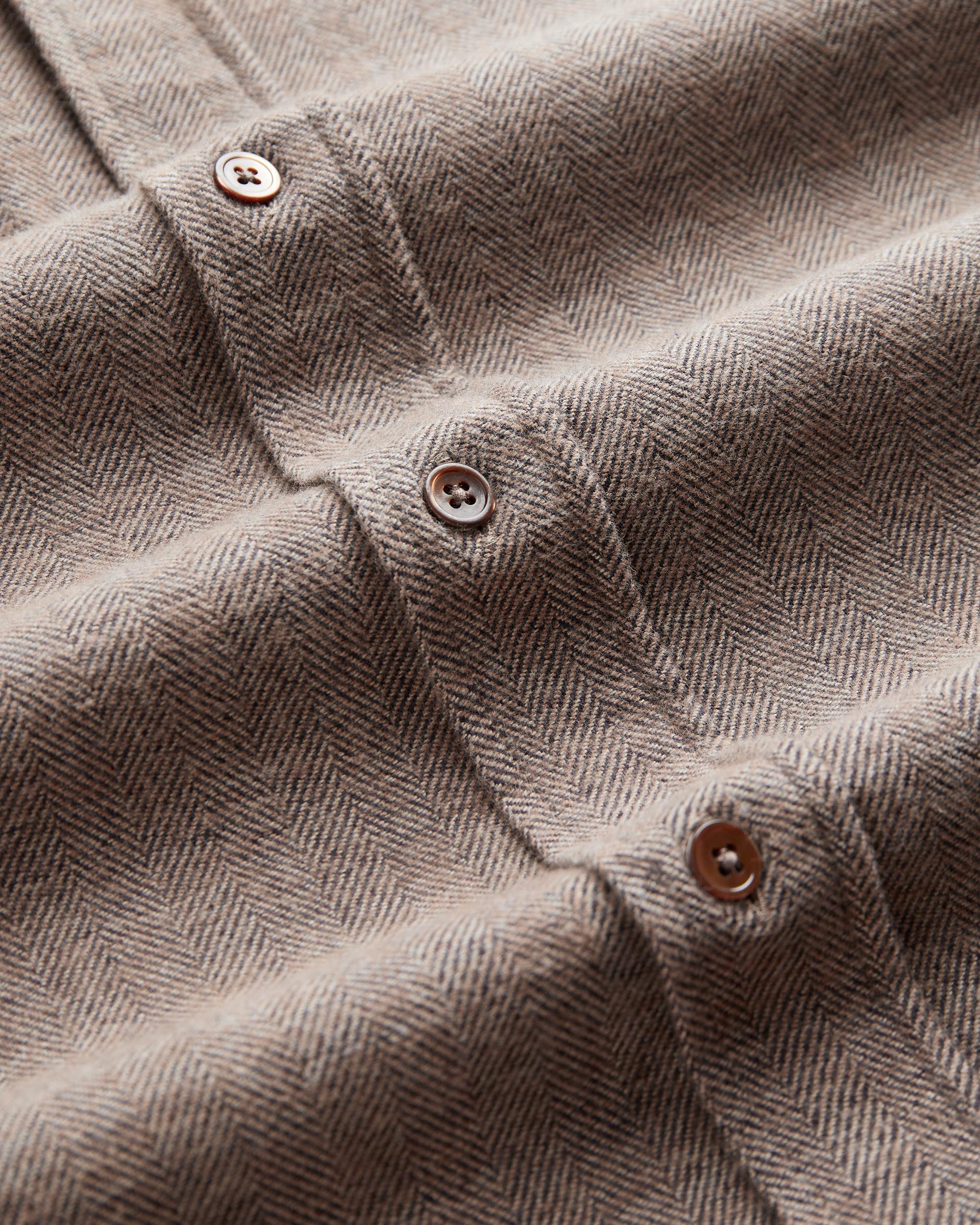 Portuguese Flannel Espiga Brown Herren Hemd Baumwolle beige